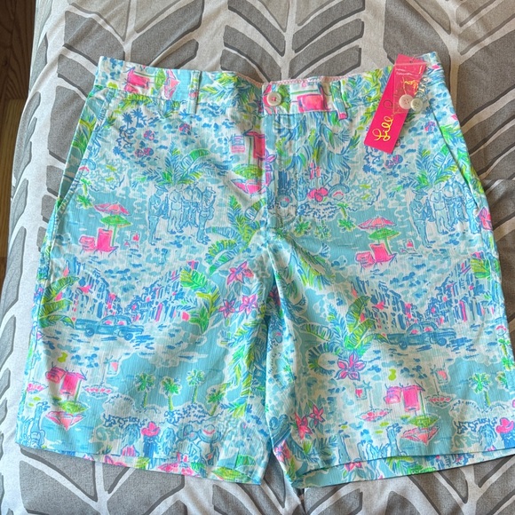 Lilly Pulitzer Other - Lilly Pulitzer Tropical Print Shorts - Blue and Pink